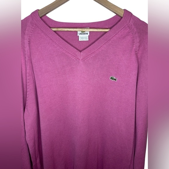 Lacoste V-Neck Sweater Size 9 Pink - Picture 2 of 8